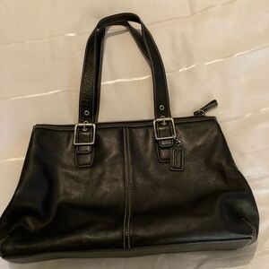 Coach Hampton Tote Soft Leather Black Leather Shoulder Bag